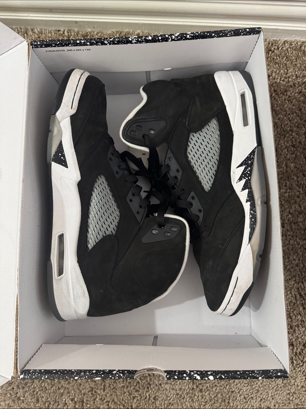 Jordan Black and White Retro High-Top Sneakers